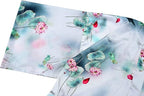Valennia Women Long Silky Bathrobe Satin Kimono Robe Floral Printed Dressing Gown Sleepwear