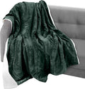 Elegant Comfort Throw Blanket, Reversible Sherpa Flannel, Ultra-Soft, Fuzzy, Cozy and Plush- All Season Lightweight Decorative Throw, 50 x 60 inches, Solid Sherpa Throw, Hunter Green