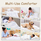 ZPECC Toddler Down Alternative Comforter, 39x47 Hypoallergenic Baby Blanket Quilt, Soft Breathable Lightweight All Season Kids Duvet Insert for Crib Stroller Cot Daycare, White