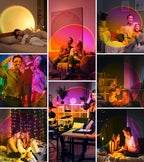 Sunset Lamp Projector,360° Rotatable & App Control Multicolor Multi-Scene Changing Rainbow Led Sun Lamp-Christmas Gift,Aesthetic Room Decor for Selfies,TikTok/Instagram Backdrop,Bedroom Night Light