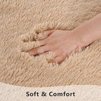 Beige Runner Area Rugs for Bedroom Living Room, 2x6 Feet Fluffy Bedside Rugs, Soft Shaggy Carpet Rug for Kids Room Nursery, Furry Cute Rugs for Girls Boys Dorm Room Home Decor
