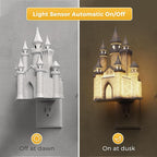 L LOHAS LED 3D Castle Night Lights Plug into Wall, Night Light for Kids, Built-in Dusk to Dawn Sensor, Dimmable Night Light for Kids Room Bedroom Bathroom Hallway, 3000K Soft White