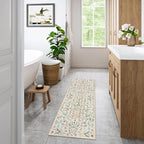 Lahome Chloe Insect Botanical 2'6"x8 Hallway Runner Rug,Kitchen Runner Rugs Non Skid Washable Bathroom Carpet Runners, Soft Non-Slip Indoor Rug Runners for Entryway Laundry Bedroom(Beige,2'6"x8)