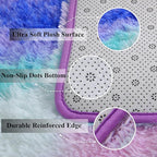 Fluffy Shaggy Area Rug for Girls Bedroom, 4 x 6 Feet Modern Fluffy Area Rug, Purple Blue Tie Dye Soft Plush Carpet for Living, Kids Girls Boys Teens Room, Bedsides, Home Office Decor