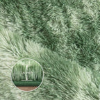 Litanika 3x5 Fluffy Shag Faux Fur Area Rug for Living Room Bedroom, Tie-Dyed Forest Green High Pile Soft Plush Shaggy Furry Bedside Playroom Dorm Carpet, Non-Slip, Non-Shedding Modern Indoor Floor Rug