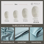 Bella Coterie Luxury Silk Pillowcase for Hair and Skin | 30 Momme | 100% Pure 6A Mulberry Silk | Super Soft | Perfectly Plush [King, Slate Blue]