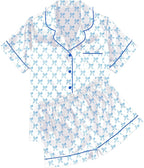 Ekouaer Womens Silk Satin Pajama Sets Soft Short Sleeve Button Down Sleepwear Top and Shorts 2 Piece Pjs Lounge Set