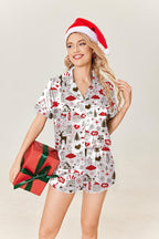 Ekouaer Womens Silk Satin Pajamas Set Short Sleeve Sleepwear Button Down Loungewear 2 Piece Pjs Shorts Set S-5X Plus Size