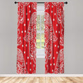Lunarable Hamsa Window Curtains, Egyptian Boho Hand Shape Pattern Eye Design Bridal Night Inspired Art, Lightweight Decorative 2-Panel Set & Rod Pocket, Pair of - 28" x 84", Dark Pink