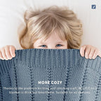 RECYCO Cable Knit Dusty Blue Throw Blanket for Couch, Super Soft Warm Cozy Decorative Knitted Throw Blanket 2.3LB for Bed, Sofa, Chair 50"x60"
