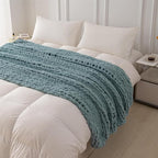 Luxury Chunky Knit Blanket Throw, Handmade Thick Chenille Yarn Throw 50x60, Cable Knit Crochet Blanket, Decorative Cozy and Soft Crochet Throw Blanket for Couch Home Decor