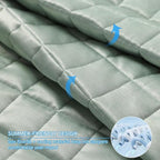 YnM Cooling Weighted Blanket for Adults, 12lbs Heavy Bed Throw Comforter with 100% PE Fabric, Ideal for Hot Sleepers or Summer Days(48x72 Inches for Twin/Full Bed, 12 Pounds, Green)
