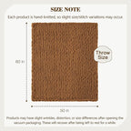 Carriediosa Chunky Knit Throw Blanket 50" X 60", 100% Hand Made Large Chenille Loop Yarn Soft Fluffy Throws for Couch Sofa Bed, Big Crochet Cozy Heavy Thick Cable Woven Blanket, Light Brown