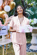 Ekouaer Silk Satin Pajamas Set Women Short Sleeve Sleepwear Soft Button Down Loungewear Pjs Set
