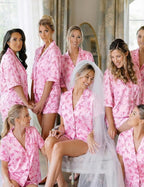 Ekouaer Womens Satin Silk Pajamas Set Short Sleeve Sleepwear Button Down Top and Shorts Loungewear 2 Piece Pjs Set S-XXL