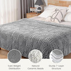 Sherpa Fleece Adult Weighted Blanket Great for Sleep, 15 lbs Dual Sided Soft Fuzzy Heavy Blankets for Couch Bed Sofa, Cozy Warm Fluffy Arched Jacquard Throw for Winter (Grey, 48" x 72", 15 Pounds)