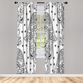 Lunarable Hamsa Window Curtains, Egyptian Boho Hand Shape Pattern Eye Design Bridal Night Inspired Art, Lightweight Decorative 2-Panel Set & Rod Pocket, Pair of - 28" x 95", Dark Grey