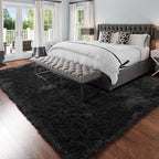 Amdrebio Black Fluffy Large Living Room Rugs,6x9 Rug,Furry Area Rug for Bedroom,Shag Rug for Kids Room,Plush Big Carpet for Living Room,Soft Shaggy Rug for Playroom,Modern Cool Rug for Men Boys