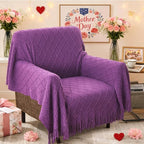 inhand Purple Knitted Throw Blanket for Couch Bed, Mothers Day/Mom Birthday Gifts for Mom from Daughter Son, Soft Lightweight with Tassels, Farmhouse Warm Decorative Blanket for Women, 50"x60"