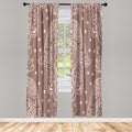 Lunarable Hamsa Window Curtains, Egyptian Boho Hand Shape Pattern Eye Design Bridal Night Inspired Art, Lightweight Decorative 2-Panel Set & Rod Pocket, Pair of - 28" x 63", Warm Taupe