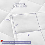 yescool Weighted Blanket for Adults (20 lbs, 88” x 104”, White) Cooling Heavy Blanket for Sleeping Perfect for 190-210 lbs, Queen Size Breathable Blanket with Premium Glass Bead, Machine Washable