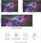 Nebula Galaxy Sky Satin Pillowcase for Hair and Skin, Purple Galaxy Space Silk Pillow Case with Envelope Closure, King Size 20x40 inches, 1 PC
