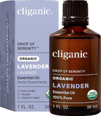 Cliganic Organic Lavender Essential Oil, 1oz - 100% Pure Natural Undiluted, for Aromatherapy Diffuser | Non-GMO Verified
