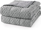 Mr. Sandman Weighted Blanket for Adults, Minky Dots Heavy Blanket for Woman, Man Sleeping and Calm, Soft and Cozy Weighted Throw Blankets, Machine Washable, 41 x 60in, 10 lbs, Grey