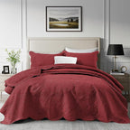 IR Imperial Rooms 10 Pack Queen Quilt Bedding Set (90" x 96") - Bulk Wholesale for Hotels, Guest Bedroom & Airbnbs - Lightweight Microfiber Reversible Floral Embossed Quilts Bedspreads (Burgundy)