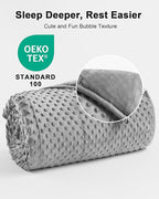 Weighted Blanket for Adults Queen Size 15 lbs, Soft Cooling Minky Dot Heavy Breathable Blanket for All-Season, Washable Weighted Throw with Glass Beads, 60 x 80 Inches, Grey