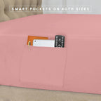 Elegant Comfort 8-Piece Pinch Pleated Comforter Set - All Season Complete Bed in a Bag, Includes 4pc Smart Sheet Set, Bed Skirt, Comforter, Matching Pillowcases and Shams, King/Cal King, Dusty Rose