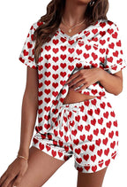 Ekouaer Silk Pajama for Women Short Sleeve Satin Pj Set Two Piece Soft Sleepwear Loungewear, S-XXL