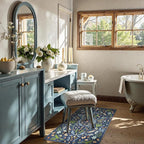 Lahome Chloe Insect Botanical 2x3 Kitchen Rugs for Entryway, Washable Small Blue Door Mat Indoor Entrance, Soft Non-Slip Indoor Throw Carpet for Bathroom Bedroom Laundry(Dark Blue,2x3)