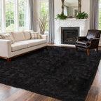 9x12 Shag Area Rugs for Living Room, Extra Large Ultra Soft Fluffy Furry Rug for Bedroom, Indoor Carpet Plush Fuzzy Nursery Rugs for Kids Girls and Boys, Dorms, Classroom, Home Decor Aesthetic, Black
