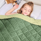 yescool Weighted Blanket 7 Pounds Moss Green Twin Size Cooling Weighted Throw Blanket, Minky Heavy Blankets Warm Weighted Comforter, Big Washable Thick Blankets Gift for 60-90lbs, 40 * 60in