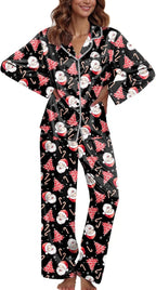 Ekouaer Pajamas For Women Set Silk Pjs 2 Piece Satin Sleepwear Long Sleeve Button Down Lounge Sets With Pant