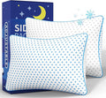 Pillows Queen Size Set of 2 for Sleeping, Cooling Adjustable Memory Foam Pillows, Dual Fill Design Helps Maintain Shape, Breathable Washable Cover