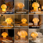 Arctic Green Gemstone Mushroom Lamp - Natural Luxury Stone Night Light with LED, Touch Control 3 Brightness, USB Rechargeable Bedside Decor Gift