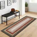 RUGSREAL Washable Runner Rug 2x8 Non Slip Braided Hallway Runner Rug Stain Resistant Kitchen Runner Farmhouse Printed Carpet Rustic Accent Mat for Living Room Bathroom Entryway, Crimson/Earthy