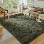 Softlife Rug for Living Room 5.3x7.6 Feet Area Rug for Bedroom Super Soft Shaggy Rugs for Kids Room Fluffy Fuzzy Carpets Long Plush Bedside Rug Nursery Christmas Home Decor for Boys Girls, Olive Green