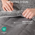 Topblan Sherpa Fleece Weighted Blanket for Adult, 15 lbs Dual Sided Cozy Fluffy Heavy Blanket, Ultra Fuzzy Throw Blanket with Soft Plush Flannel Top, 48 x 72 inches