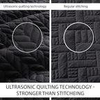IR Imperial Rooms Queen Quilt Bedding Set (90" x 96") - Bulk Pack of 10 Wholesale for Hotels, Guest Bedroom & Airbnbs - Lightweight Microfiber Reversible Embossed Quilts Bedspreads (Black)