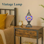 Marrakech Stained Glass Lamp Moroccan Lamps with Tiffany Style, Handmade Turkish Mosaic Lamps with Bronze Base Including LED Bulb for Living Room Bedroom Decor (Colorful2)