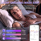 Smart Ring for Men Women – Fitness Tracker Ring with Sleep Monitoring, Heart Rate, SpO2, Blood Pressure, Step & Calorie Counter, No Subscription Fee, iOS & Android Compatible (Black, 14)