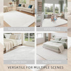 Shag White Rug 6x9 Area Rugs for Bedroom Dorm Living Room - Non Slip Ultra Soft Large Fluffy Fuzzy Plush Shaggy Furry Bedsied Rug for Kids Room Nursery Playroom,Modern Home Office Carpet Decor