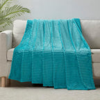 Nestl Blanket Twin Size for Bed - Cozy Warm Fuzzy Blankets for Women, Plush Small Fleece Throws for Girls - Teal Blue, 66 x 90 Inches