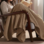 PHF Ultra Soft Waffle Weave Throw Blanket 50"x 60"- Washed Lightweight Breathable Cozy Woven Blanket for Bed - Aesthetic Decor for Couch Bedding Sofa Home Car - Mocha