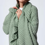 WDCOZY Chunky Cable Knit Throw Blanket Super Soft Warm Knitted Throw Blanket for Couch, Sofa, Chair, Bed Lightweight Breathable Cozy Comfortable Home Decorative Sage Green 50x60 Inches