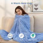 Sherpa Fleece Adult Weighted Blanket Great for Sleep, 15 lbs Dual Sided Soft Fuzzy Heavy Blankets for Couch Bed Sofa, Cozy Warm Fluffy Arched Jacquard Throw for Winter (Blue, 60" x 80", 15 Pounds)