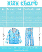Girls Pajamas Silk PJS Set Satin Sleepwear Long Sleeve Jammies for Kids Button-Down Nightwear Loungewear 3-16 Years